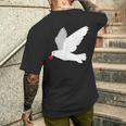 平和への愛を込めた白い鳩 メンズTシャツ バックプリント 彼への贈り物