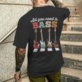 必要なのはベースだけ ベーシストのための有名なクロスウォーク All You Need Is Bass メンズTシャツ バックプリント 彼への贈り物