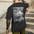 快獣ブースカシリーズ リアルスチール モノクロ メンズTシャツ バックプリント 彼への贈り物