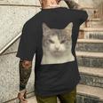 怒っている猫 リアル ミーム ウイルス インターネット メンズTシャツ バックプリント 彼への贈り物