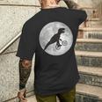 恐竜 ダイナソー 面白いtシャツ ティラノサウルス 月と自転車 サイクリング アート メンズ 子供 おもしろ 服 ネタ メンズTシャツ バックプリント 彼への贈り物