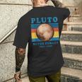 惑星冥王星を忘れてはいけないオタク天文学楽しい宇宙レトロ メンズTシャツ バックプリント 彼への贈り物