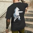 愉快な空手犬 日本のスピッツ メンズTシャツ バックプリント 彼への贈り物