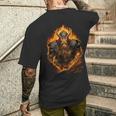 戦いの最中の獰猛なヴァイキング戦士 メンズTシャツ バックプリント 彼への贈り物
