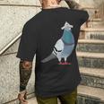 新聞帽子をかぶった鳩 メンズTシャツ バックプリント 彼への贈り物