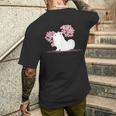 日本のかわいいさくら 桜 ジャパニーズスピッツ犬 メンズTシャツ バックプリント 彼への贈り物