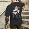 日本アニメメイド漢字オタク メンズTシャツ バックプリント 彼への贈り物