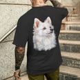 日本スピッツ 犬 グラフィック ペット イラスト 日本スピッツ メンズTシャツ バックプリント 彼への贈り物