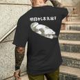 明日から本気出す 面白い猫のことわざ メンズTシャツ バックプリント 彼への贈り物