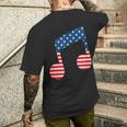 星条旗 アメリカ国旗 音符 メンズTシャツ バックプリント 彼への贈り物