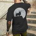 月と犬のシルエット シェルティーシェットランドシープドッグ メンズTシャツ バックプリント 彼への贈り物