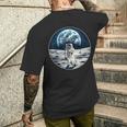 月面着陸 地球 グラフィック メンズTシャツ バックプリント 彼への贈り物
