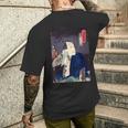 武士 歌舞伎 ヴィンテージ 日本の浮世絵 木版画 メンズTシャツ バックプリント 彼への贈り物