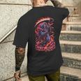 死神 死闘と頭蓋骨 明るいゴス メンズTシャツ バックプリント 彼への贈り物