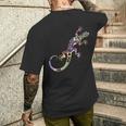 水彩絵の具トカゲ動物爬虫類恋人ヤモリ メンズTシャツ バックプリント 彼への贈り物