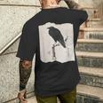河鍋暁斎のカラス 浮世絵 日本画 日本文化 烏 メンズTシャツ バックプリント 彼への贈り物