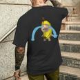 泣いているバナナ猫 メンズTシャツ バックプリント 彼への贈り物