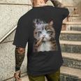 煙草を吸うネコ 猫 たばこ ねこ メンズTシャツ バックプリント 彼への贈り物