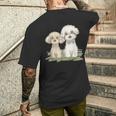犬 トイプードル かわいい いぬ 子犬 ペット おもしろ 動物 イラスト メンズTシャツ バックプリント 彼への贈り物