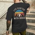 犬と一緒に暮らすのは メンズTシャツ バックプリント 彼への贈り物