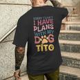 犬名 Tito パーソナライズギフト ビジーウィズ マイドッグ Tito メンズTシャツ バックプリント 彼への贈り物