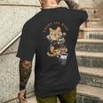 猫 おもしろ バイク オートバイ ねこ ライダース バイカー 面白い ネコ メンズTシャツ バックプリント 彼への贈り物
