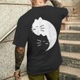 猫 陰陽 反対 調和 エネルギー 子猫 メンズTシャツ バックプリント 彼への贈り物
