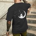 猫の家族 月の絵柄 メンズ レディース 子供 メンズTシャツ バックプリント 彼への贈り物