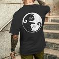 猫の陰陽相互接続 メンズTシャツ バックプリント 彼への贈り物
