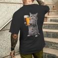 猫ビール メンズTシャツ バックプリント 彼への贈り物