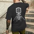 生物学 微生物学 遺伝子工学バクテリアファージ メンズTシャツ バックプリント 彼への贈り物