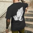 祈るイエスの手 メンズTシャツ バックプリント 彼への贈り物