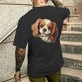素敵で面白い覗き見犬 キャバリアキングチャールズスパニエル メンズTシャツ バックプリント 彼への贈り物