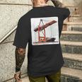 素晴らしいポートクレーン コンテナ船コスチューム メンズTシャツ バックプリント 彼への贈り物