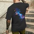 美的シルエット 夢のような宇宙 銀河 ユニコーン メンズTシャツ バックプリント 彼への贈り物