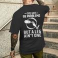義足 I've Got 99 Problems But A Leg Ain't One メンズTシャツ バックプリント 彼への贈り物