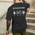 自転車 面白い ロードバイク 面白い サイクリスト 今日の私の計画 メンズTシャツ バックプリント 彼への贈り物