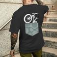自転車チェストポケットバッグ 迷彩柄 マウンテンバイクギフト メンズTシャツ バックプリント 彼への贈り物
