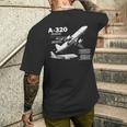 航空機 エアバスa320ジェット メンズTシャツ バックプリント 彼への贈り物