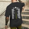 航空機 フォネティック アルファベットコード パイロット 飛行機 航空機 メンズTシャツ バックプリント 彼への贈り物