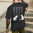 視力検査 猫の視力検査 おもしろ ネコ ねこ動物 シルエット モノトーン 白黒 黒猫 猫好き 猫の飼い主 メンズTシャツ バックプリント 彼への贈り物