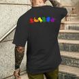 遊び好きなレインボーキャット Lgbtq プライド 楽しい メンズTシャツ バックプリント 彼への贈り物