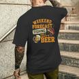 釣り人のための面白い釣りとビールの週末予報 メンズTシャツ バックプリント 彼への贈り物