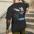 銀河 宇宙 ジンベエザメ シロイルカ ザトウクジラ 海洋 オルカ クジラ メンズTシャツ バックプリント 彼への贈り物