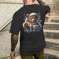 面白い サイケデリック 猿 宇宙飛行士 グラフィック メンズ メンズTシャツ バックプリント 彼への贈り物