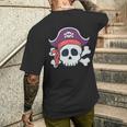 面白い 海賊 漫画 スカル ハロウィン メンズTシャツ バックプリント 彼への贈り物