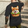 面白いtシャツ コーギー 犬 ハンバーガー メンズ 犬好き グッズ かわいい おもしろ 面白い 服 ネタ メンズTシャツ バックプリント 彼への贈り物