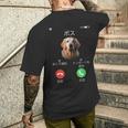 面白いtシャツ ゴールデンレトリバー 着信 犬 イヌ メンズ グッズ かわいい おもしろ 面白い 服 ネタ メンズTシャツ バックプリント 彼への贈り物