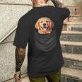 面白いtシャツ ゴールデンレトリバー 胸 ポケット イヌ メンズ 犬 グッズ おもしろ 面白い 服 ネタ メンズTシャツ バックプリント 彼への贈り物
