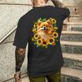 面白いtシャツ ポメラニアン ひまわり わんこ メンズ 犬好き グッズ かわいい おもしろ 面白い 服 ネタ メンズTシャツ バックプリント 彼への贈り物